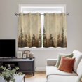 thumbnail image 5 of Brown Forest Kitchen Curtains Short 54 Inch Length, Vintage Tree Farmhouse Botanical Grommet Top Bedroom Living Room Curtains, Light Filtering Cafe Curtain Drapes 2 Panels Set 84''x54'', 5 of 9