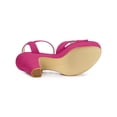 thumbnail image 5 of BLISSFUL STEP Women's Fashion Platform Strap Slingback Chunky Heel Open Toe Sandals HotPink 7, 5 of 7