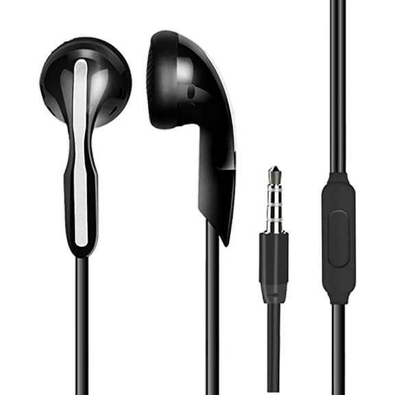 Ergonomic Wired Earbuds with Mic - Bass Sound, 3.5mm Jack, Compatible with iOS/Android