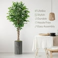 thumbnail image 3 of Artificial Tree in Modern Granite Effect Planter, Fake Ficus Silk Tree for Indoor and Outdoor Home Decoration - 66" Overall Tall (Plant Pot Plus Tree), 3 of 5