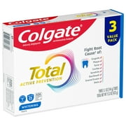 Colgate Total Active Prevention Whitening Toothpaste, Mint, 3 Pack, 5.1 oz