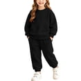 thumbnail image 2 of Dnhxils Girls Athletic Sets Kids Two Piece Outfits Long Sleeve Pullover Sweatpants with Pockets for Teen Girls Fall Sports Clothes, 2 of 9