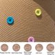 thumbnail image 4 of Sombrero de paja con parte superior vacía y botón de color con circunferencia de la cabeza de 56-58 cm para mujer, sombrero de verano de ala grande con protección solar, sombrero de playa, 4 of 5