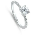 thumbnail image 4 of CHOOSE YOUR COLOR White CZ Solitaire Thin Ring .925 Sterling Silver Band Jewelry Female Size 5, 4 of 4