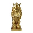 thumbnail image 1 of Monstrate Estatua de león Animal salvaje Ornamento Resina Hogar Escultura Estatuilla Decoración Negro Decoración del hogar Oro, 1 of 1