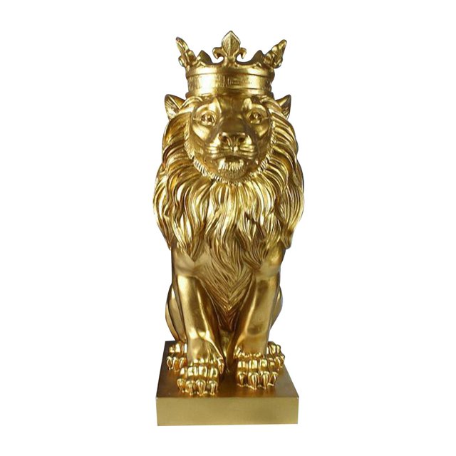 Monstrate Estatua de león Animal salvaje Ornamento Resina Hogar Escultura Estatuilla Decoración Negro Decoración del hogar Oro