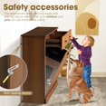 thumbnail image 2 of Magic Union Tilt Out Fluted Laundry Hamper Cabinet, 22 Gallon Double Hidden Laundry Hamper, Wooden Trash Can Cabinets with 2 Drawers, Modern Garbage Can Cabinet for Bathroom, Kitchen, 2 of 8