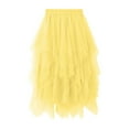 thumbnail image 4 of KHONTS Tulle Skirts for Women Midi Long Fairy Skirt Tutu A-Line Mesh Layered High Waist Elastic Skirts Yellow XL, 4 of 4