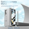 thumbnail image 4 of SaniMore Case for Samsung Galaxy Z Fold 5 7.6" 2023, Hinge Protection Case with S Pen Holder Magnetic Bracket Built-in Tempered Glass Screen Protection Lens Cap All-inclusive Cover, Silver, 4 of 7