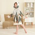 thumbnail image 4 of FORMRS Niños Bathrobe Unisex Hooded Robe Soft Plush Pajamas Sleepwear, Size 2-3T, Brown Christmas Trees, 4 of 7