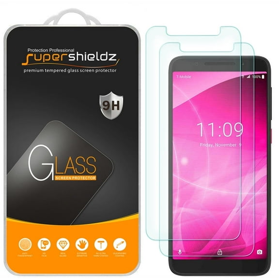 [2-Pack] Supershieldz for T-Mobile Revvl 2 Tempered Glass Screen Protector, Anti-Scratch, Anti-Fingerprint, Bubble Free