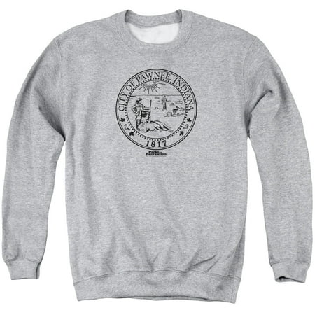 Parks And Rec Pawnee Seal Mens Crewneck Sweatshirt Athletic (Best Of Tom Parks And Rec)