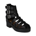 thumbnail image 1 of Breckelles AH43 Women Leatherette Buckle Strappy Platform Gladiator Sandal, 1 of 6