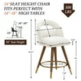 thumbnail image 6 of Ninecer 24" Counter Height Swivel Bar Stool Set of 2, Cream Velvet Upholstered Bar Stool with Back, Gold-Tipped Wood Legs, Thick Cushion Seat and Footrest, Modern Stool for Home Kitchen Island, 6 of 9