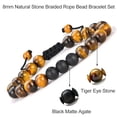 thumbnail image 6 of Turandoss 8mm Beaded Tigers Eye Bracelets Set for Men Boys Natural Lava Rock Stone Chakra Essential Oil Cool Jewelry Birthday Stress Relief Gifts for Men Teen Boys, 6 of 8