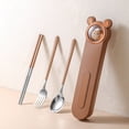 thumbnail image 4 of Xihbxyly Ofertas Relámpago Del Día Prime Solo Hoy Bonita y Divertida Caja de Cubiertos Portátil de Acero Inoxidable, Juego de Tres Piezas, Caja de Regalo para Picnic Al Aire Libre para Niños y Adulto, 4 of 7