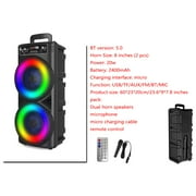 Oture Portable Bluetooth PA Speaker,5000W Dual 8 Speaker Rechargeable Outdoor Party Karaoke Audio System -FM/AUX/MP3/USB