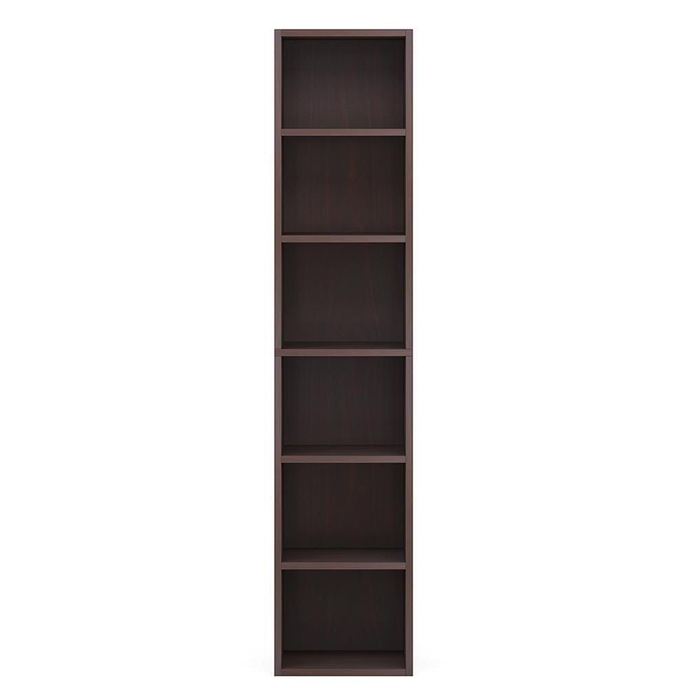 Resenkos Bookshelf, Storage Shelf, Bookcase,70.9" Corner Bookcase, Modern 6-Tier Narrow Cube Display Shelves,Walnut