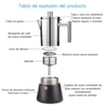 thumbnail image 3 of Easyworkz Diego Cafetera Italiana de Acero Inoxidable para Cocina de inducción,520 ml, 10-12 Tazas,Negro, 3 of 7