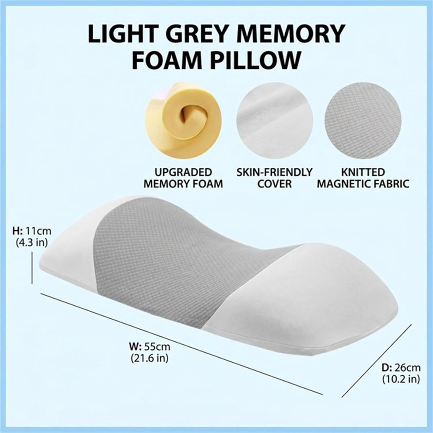 Sciatica Pillow, Ergonomic Memory Foam Lumbar Support Pillow for Bed, Waist Support for All Sleepers