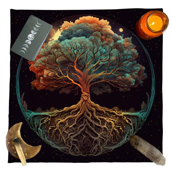 Tarots Cards Tablecloth Trees Of Life Altars Cloth Divinations Cards Table Cloth