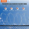 thumbnail image 2 of Razor Wires, 2 Rolls Razor Wire Fencing Razor Fence,98 ft Razor Barbed Wire,  Double Spiral Razor Ribbon Barbed Wire Galvanized Razor Wire Fence, Rolls Razor for Garden, 2 of 11