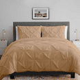 thumbnail image 2 of KOMFIT 800 Thread Count Pinch Pleated Duvet Cover set 100% Egyptian Cotton with Zipper Closure & Corner Ties 1 Duvet Cover & 2 Pillow Shams Beige Solid , Full/Queen (90x90), 2 of 6