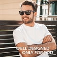 thumbnail image 4 of LINVO Men's Retro Polarized Sunglasses for Men UV400 with Rivets for Fishing Hiking Driving-2 Pairs, 4 of 10