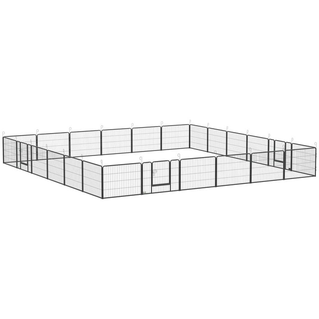 PawHut Parc pour Chien Robuste de 24 Panneaux, Hauteur de 24 Pouces, pour Petits Chiens
