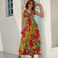 thumbnail image 5 of Candies,sugar, Gummy Dress Summer Street Style Bohemia Long Dresses Female Sleeveless Printed Maxi Dress, 5 of 9