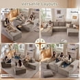 thumbnail image 4 of ODUWA 135" U-Shaped Modular Sectional Sofa, Boneless Cloud Couch for Living Room & Bedroom, Camel, 4 of 7