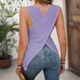 thumbnail image 6 of Byworldtasic Tank Tops for Women Flowy Sleeveless Top Open Back Criss Cross Tank Casual Summer Shirts, 6 of 8