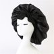 thumbnail image 1 of Zhuge Gorro de seda satinada para dormir para mujer, gorro grande para el pelo, gorro para dormir por la noche, bufanda envolvente para mujer, trenzas, cabello rizado con banda para atar (negro), 1 of 3
