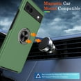 thumbnail image 6 of Pixel 6A Case, Google Pixel 6A Case with HD Screen Protector, Shockproof Google Pixel 6A Phone Case with 360° Magnetic Ring Holder Kickstand Phone Case for Google Pixel 6A Green, 6 of 15