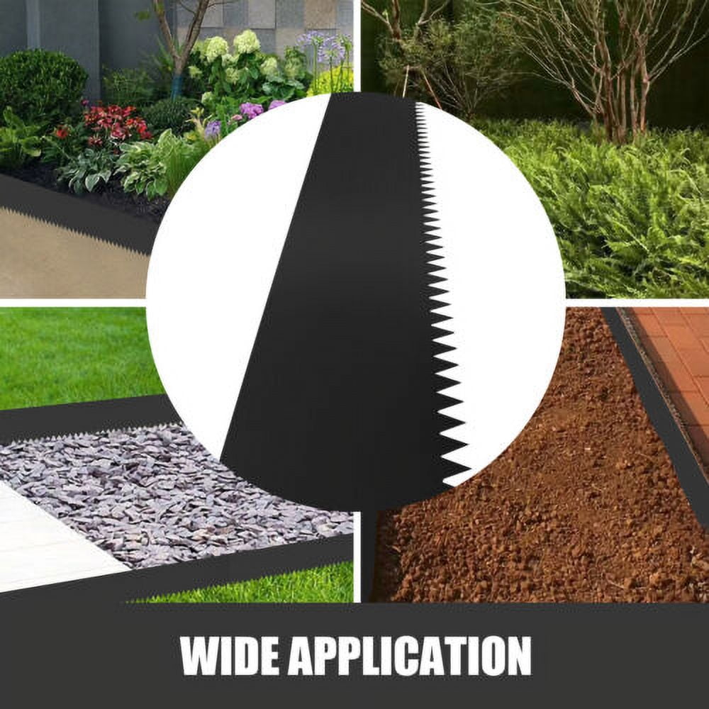 6* 20 ft Landscape Edging Outdoor Garden Black Border Heavy Duty Steel Lawn