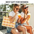 thumbnail image 5 of Large Capacity Tote Bag,Orange Yellow Checkerboard Checkered Pattern Handbag Fashion Luxury Tote Bag,15.7"x13"x 5.1" Inches,Laptop Compatible, 5 of 6