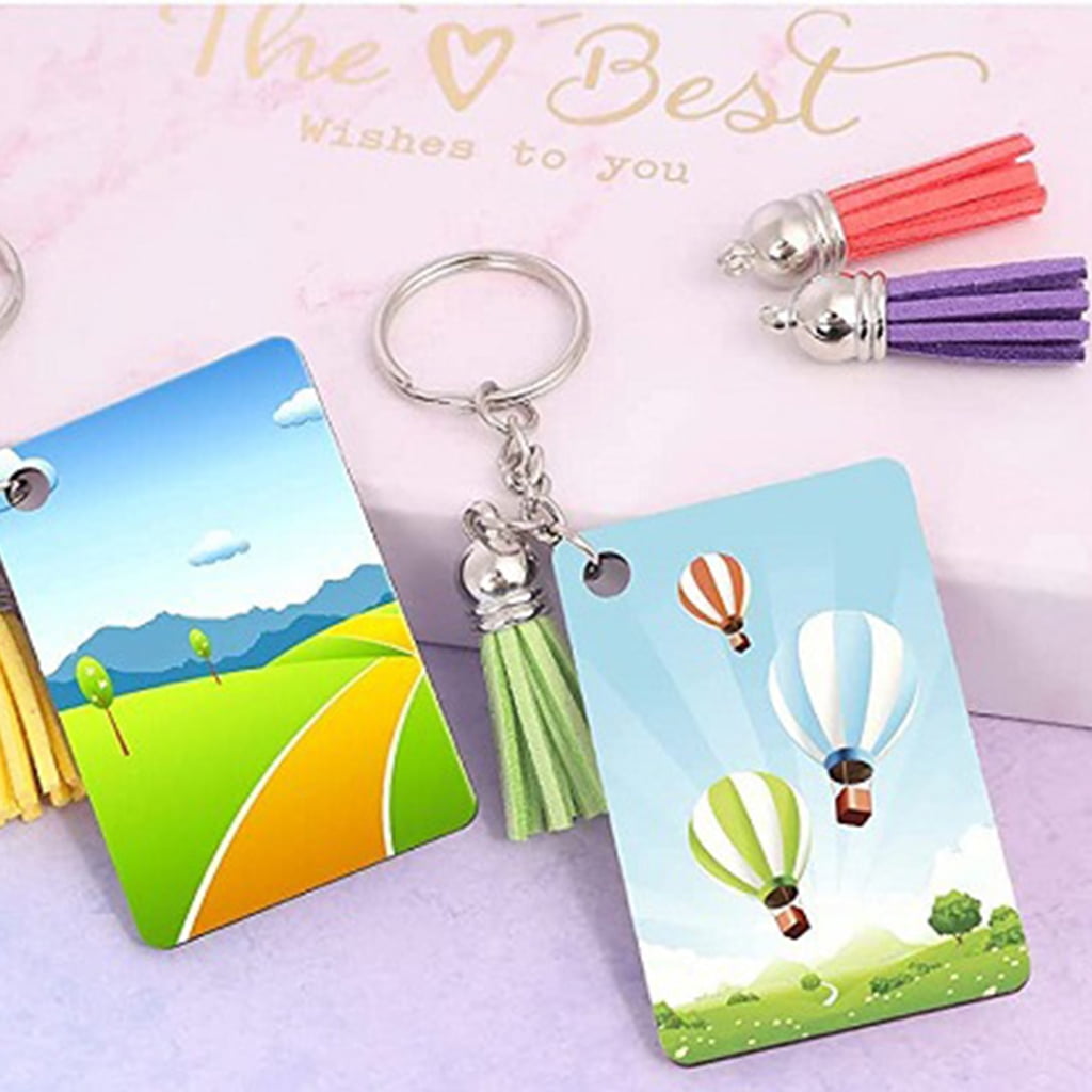 160 Pcs Sublimation Blank Products Keychain Blank Tassel for Key Ring Suitable for Diy Office Label Art Craft Decoration