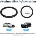 thumbnail image 2 of Bling Steering Wheel Cover, Crystal Diamond Steering Wheel Protector for Women Girls, 14-15 Inch Sparkling Rhinestone Decor Accessories, Universal Fit for Most Cars, SUVs, Vans (Black), 2 of 12