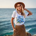 thumbnail image 2 of Floral T-Shirt, Vintage Flowers Tee, Floral Tees, Floral Art Design Shirt, Tee Shirt with Floral Art 17, 2 of 36