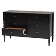 thumbnail image 2 of Baxton Studio Lucera Mid-Century Black Bobbin Wood 6-Drawer Dresser, 2 of 6