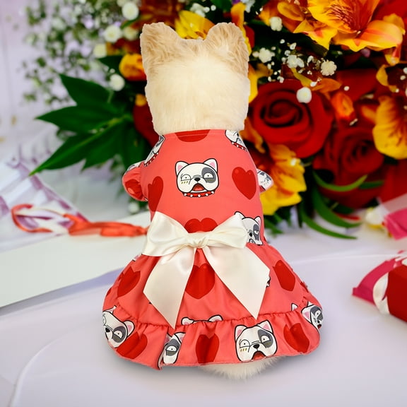 Dog Dresses Small Dogs Clothes Girls Outfit for Pets Puppy Dresses Floral Summer Cute Female Cat Dress A S