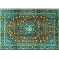 thumbnail image 1 of Ahgly Company Machine Washable Indoor Rectangle Persian Turquoise Blue Traditional Area Rugs, 5' x 7', 1 of 4