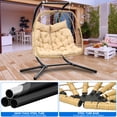 thumbnail image 2 of Uforic 2 Person Hanging Egg Chair Swing with Cushions for Patio, Bedroom, Garden and Balcony, Beige, 2 of 5
