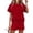 Red, variant on Yifymode 2 Piece Short Sets for Women Summer Outfits Crew Neck Short Sleeve Matching Lounge Sets with Pockets,Army Green 2XL
