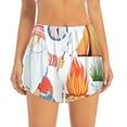thumbnail image 4 of Lsque Gnome Camping Printed Women's Running Shorts with Liner Pockets,Elastic Quick Dry Workout Athletic Gym Yoga Shorts,Womens High Waist Shorts-Small, 4 of 9