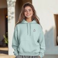 thumbnail image 4 of Dalix Heartly Ghost Embroidery Relaxed Hoodie Soft Fleece Sweatshirt Drawcord Fit Lounge Womens in Sea Foam 2XL XX-Large, 4 of 5