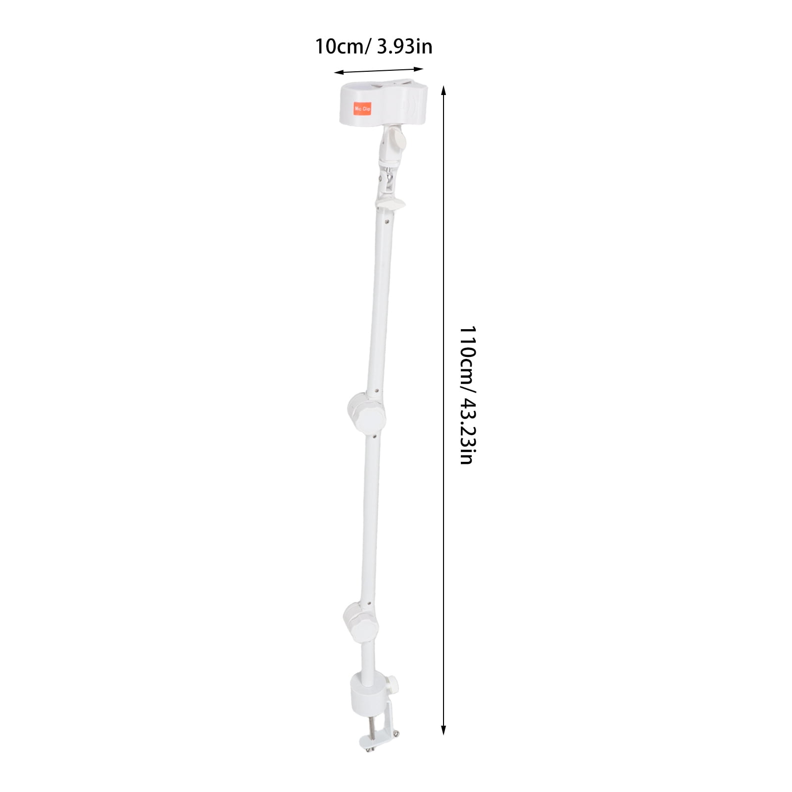 DEEPCRAFF Desktop Mounted Boom Arm Microphone Stand in White with Clamp for Home Recording