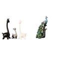 thumbnail image 1 of Figuras de animales de jirafa y , colección de estatuas de cerámica modernas y creativas para escritorio, oficina, dormitorio, estantería, me, 1 of 8