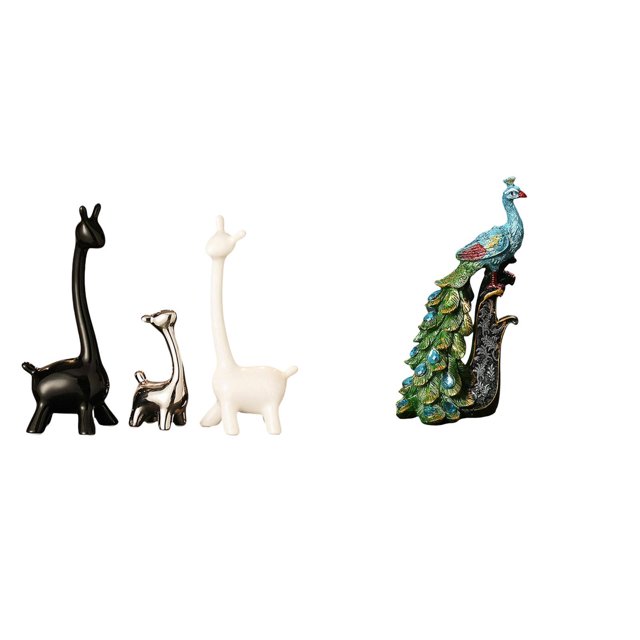 Figuras de animales de jirafa y , colección de estatuas de cerámica modernas y creativas para escritorio, oficina, dormitorio, estantería, me