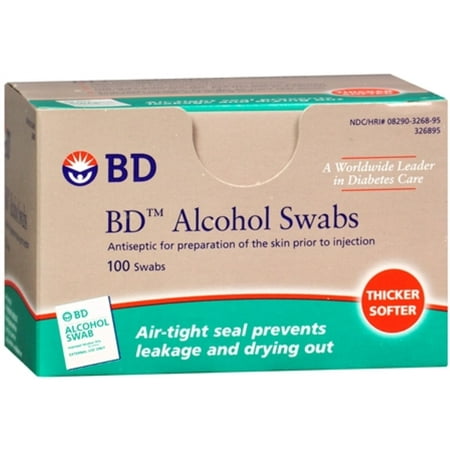 BD Alcohol Swabs 100 Each (Pack of 2) (Best 100 Proof Alcohol)